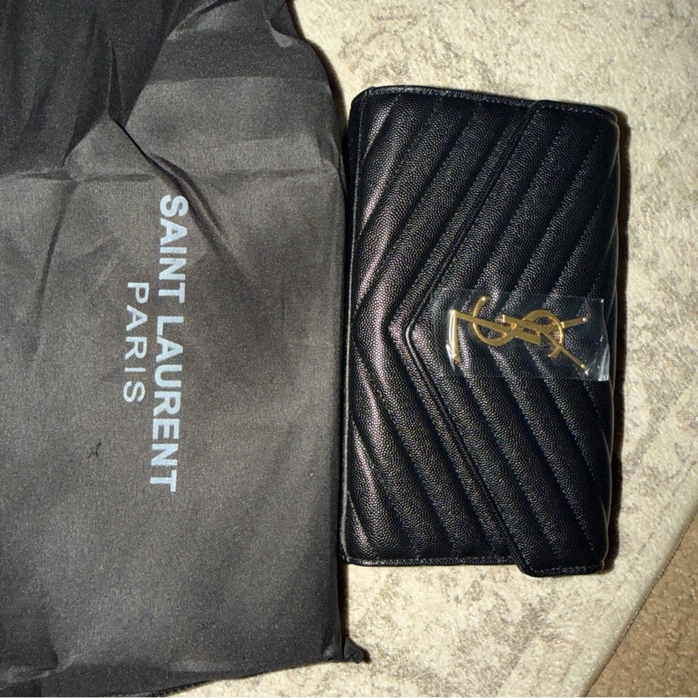 Saint Laurent Black Leather Wallet